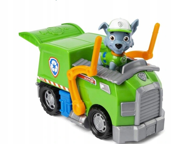 PSI PATROL FIGURKA ROCKY + POJAZD ŚMIECIARKA
