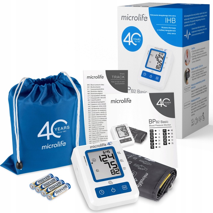 CIŚNIENIOMIERZ NARAMIENNY MICROLIFE BP B2 ARYTMIA + ZASILACZ + MANKIET M-L