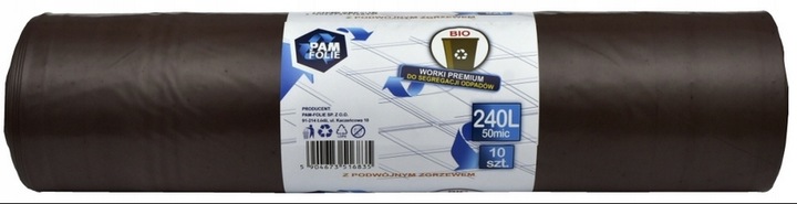 Worki na śmieci BIO 240L na śmieci biodegradowalne BARDZO MOCNE