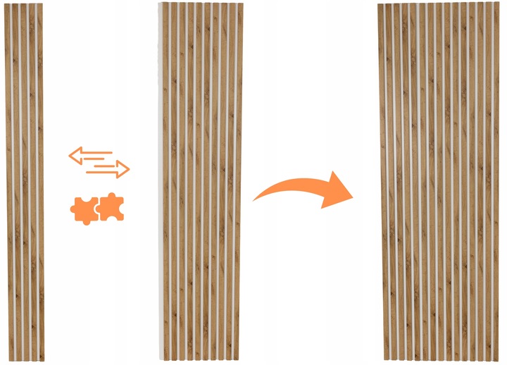 Lamele na BIAŁEJ PŁYCIE Ścienne 275x46 Listwy na Ścianę DĄB PREMIUM