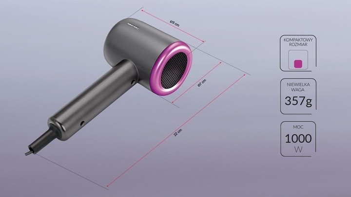 Suszarka do włosów TURYSTYCZNA MAŁA SKŁADANA