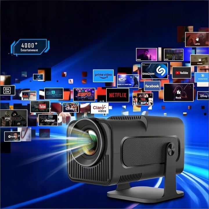 PROJEKTOR RZUTNIK LED 2025 PRO ANDROID SMART TV NETFLIX WIFI GŁOŚNIK