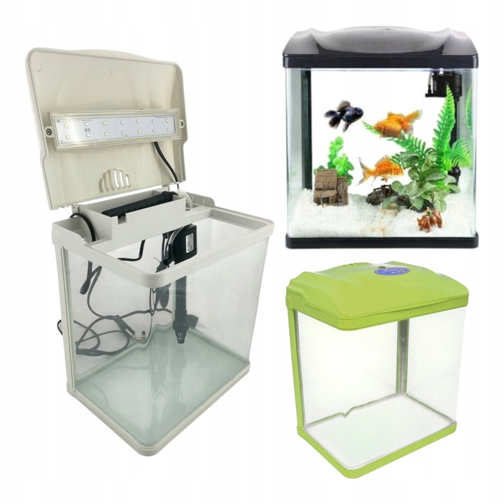 Małe Akwarium dla Bojownika HR-230 7L Zestaw z filtrem i Lampą LED 3