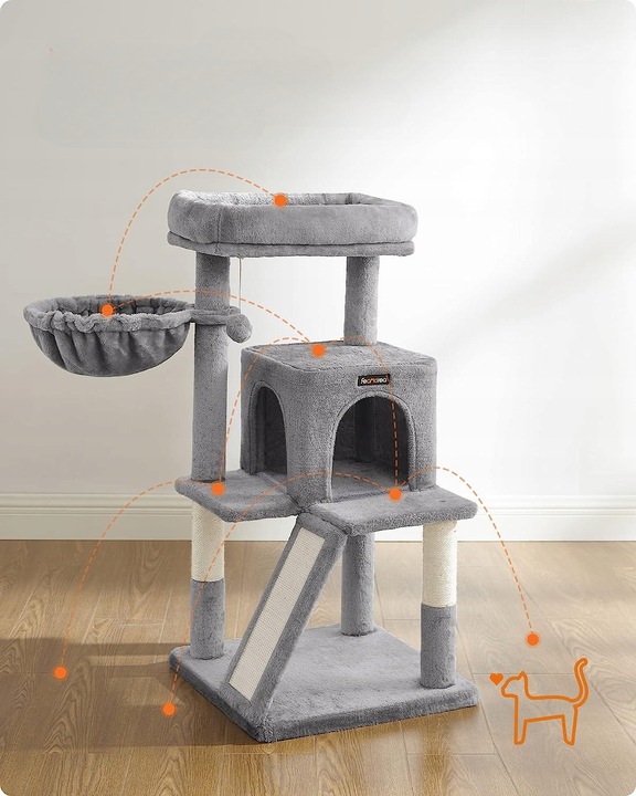 DRAPAK DLA KOTA KOTÓW STABILNY LEGOWISKO WIEŻA SŁUPEK DOMEK 3 POZIOMY