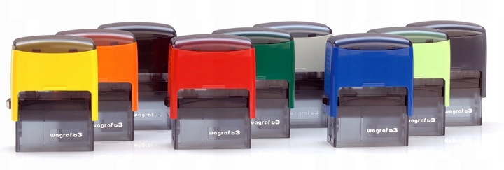 WAGRAF B3 - Pieczątka do 6 wersów - FIRMOWA - 12 kolorów obudowy do wyboru