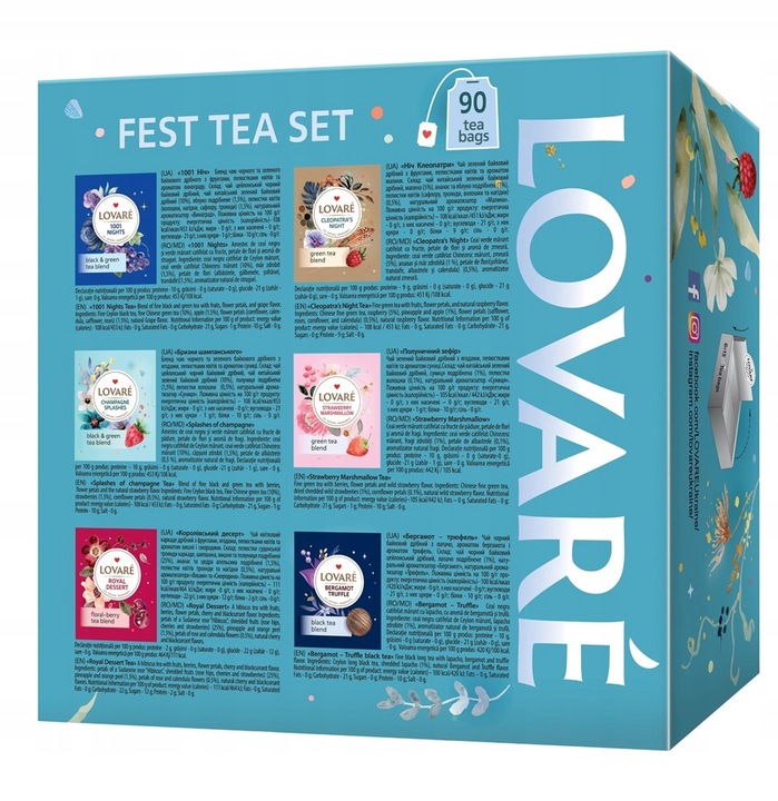 Herbata Lovare FEST Tea Set Kolekcja 6 smaków 90 Herbat
