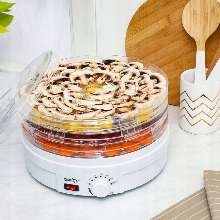 SUSZARKA SPOŻYWCZA DO GRZYBÓW OWOCÓW WARZYW REGULACJA 5 POZIOMÓW 600W