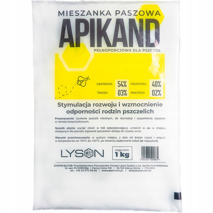 POKARM APIKAND czysty CIASTO dla pszczół 10x1 kg