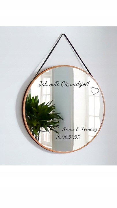 NAKLEJKA NA LUSTRO naklejki personalizowane na wesele ślub imprezę urodziny