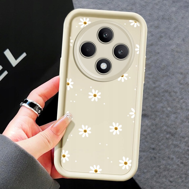 ETUI DO OPPO RENO 12 F 5G / 12 FS 5G SILIKON SOFT OCHRONA Stokrotki + SZKŁO