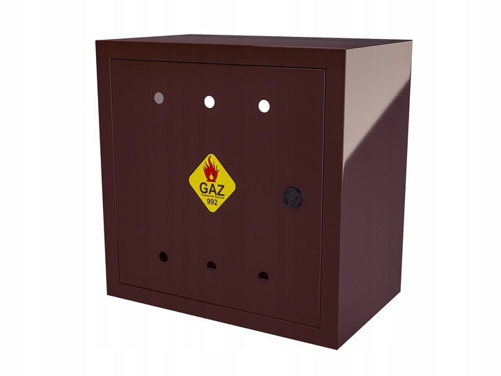 SKRZYNKA GAZOWA 60x60x25 SZAFKA STANDARD NA ZAWÓR GAZ KOLOR BRĄZOWY