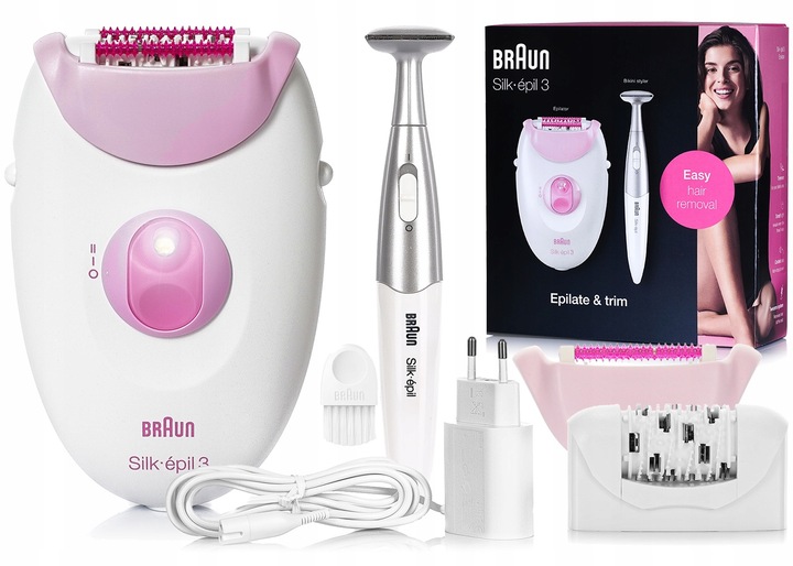 DEPILATOR BRAUN Silk-epil 3 SOFTLIFT TIPS - POWER + MASAŻ + TRYMER BIKINI