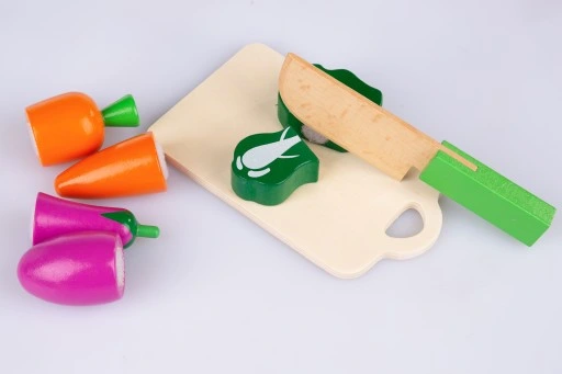 DREWNIANE OWOCE I WARZYWA DO KROJENIA NA RZEPY NÓŻ DESKA KINDERPLAY