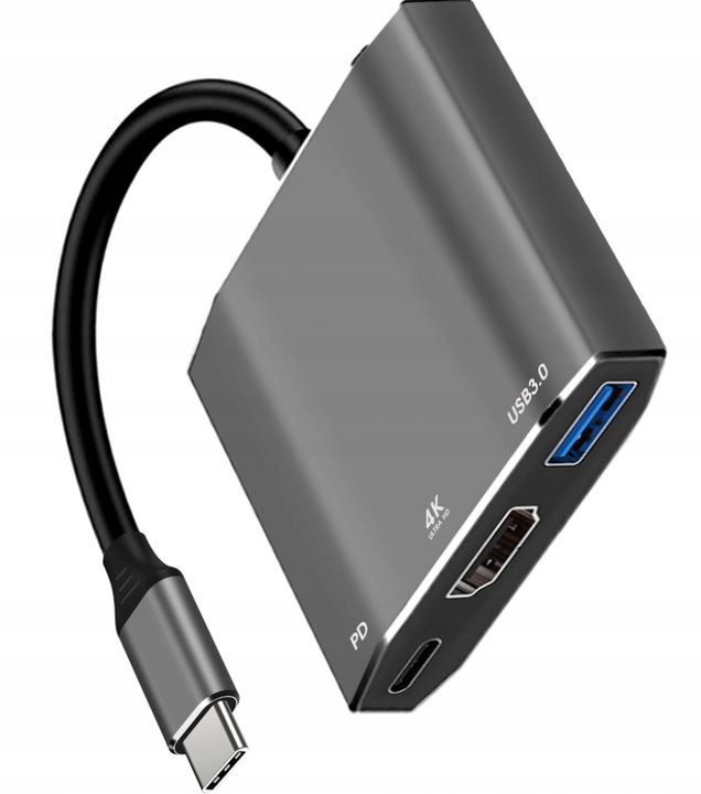ADAPTER HUB PRZEJŚCIÓWKA USB 3.0 HDMI 4K 60Hz USB-C 100W 5A POWER DELIVERY