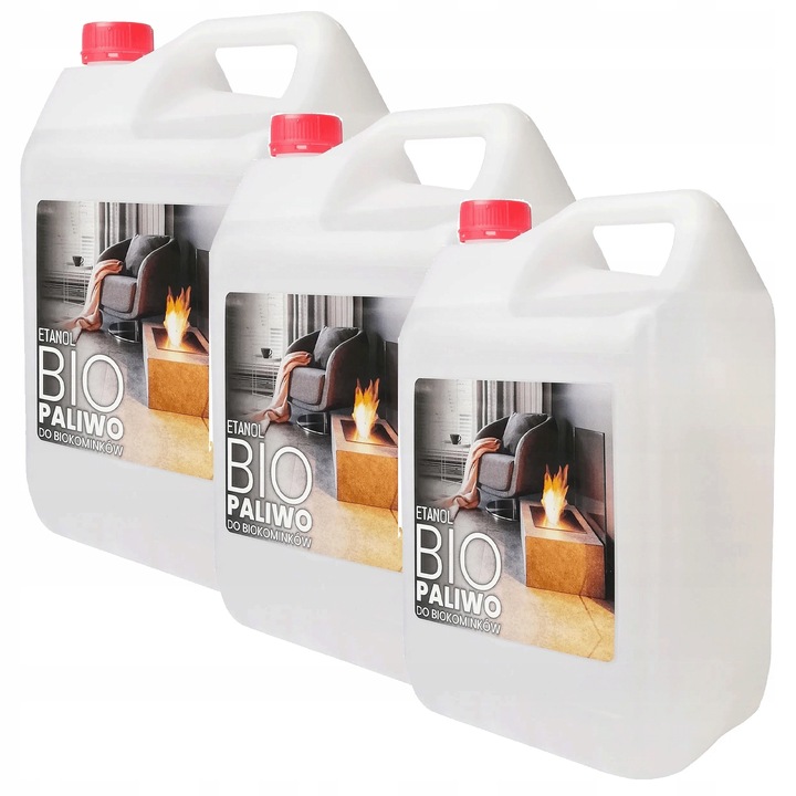 Biopaliwo do kominka 3x5L 15L bezzapachowe bioetanol etanol BEZDYMNY BOMAR