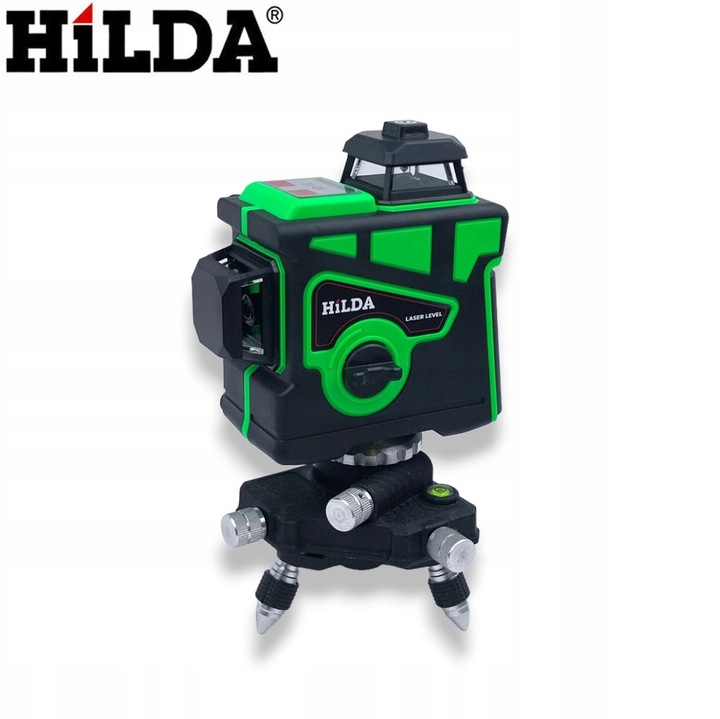 HILDA POZIOMICA 3D 12 LINII LASER KRZYŻOWY SAMOPOZIOMUJĄCY NIWELATOR 2 AKU