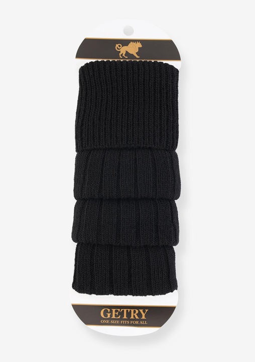 Getry Damskie na Nogi Wełna Ocieplacze na Łydki Ciepłe Cerber CZARNE