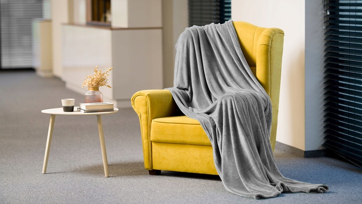 Koc polarowy Teesa gruby ciepły narzuta 200x220