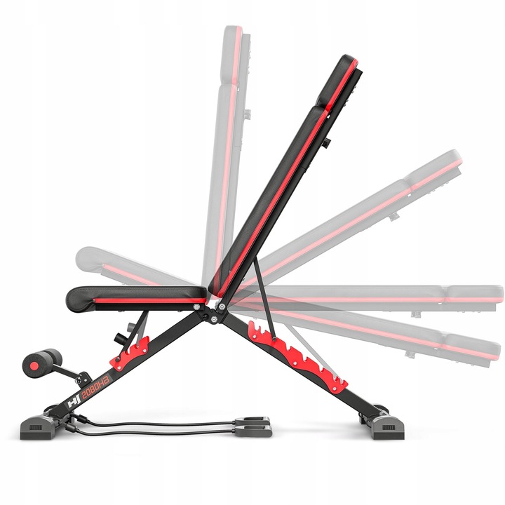 Ławka treningowa z ekspanderami regulowana hopsport 250 kg składana