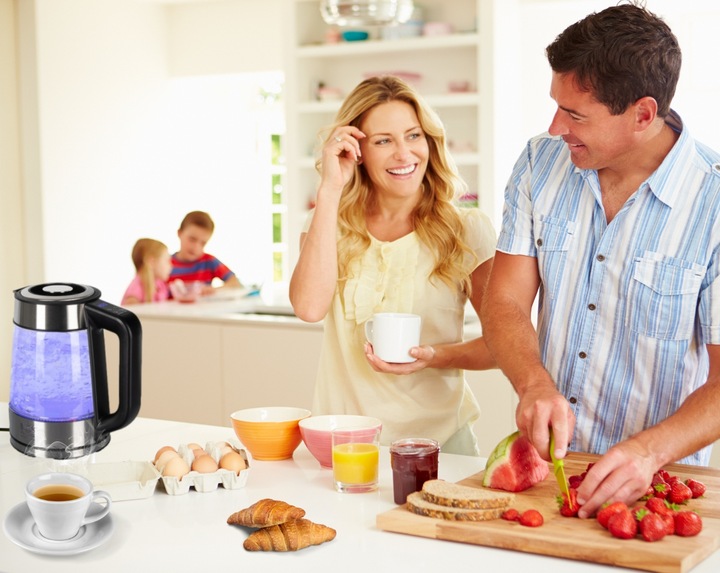 CZAJNIK ELEKTRYCZNY 1,7L 2200W REG TEMP 40-100°C SZKLANY BEZPRZEWODOWY