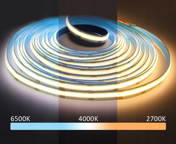 Taśma LED Neon COB 24V 1m 608/m CCT 2700-6500K BIAŁA CIEPŁA NEUTRALNA