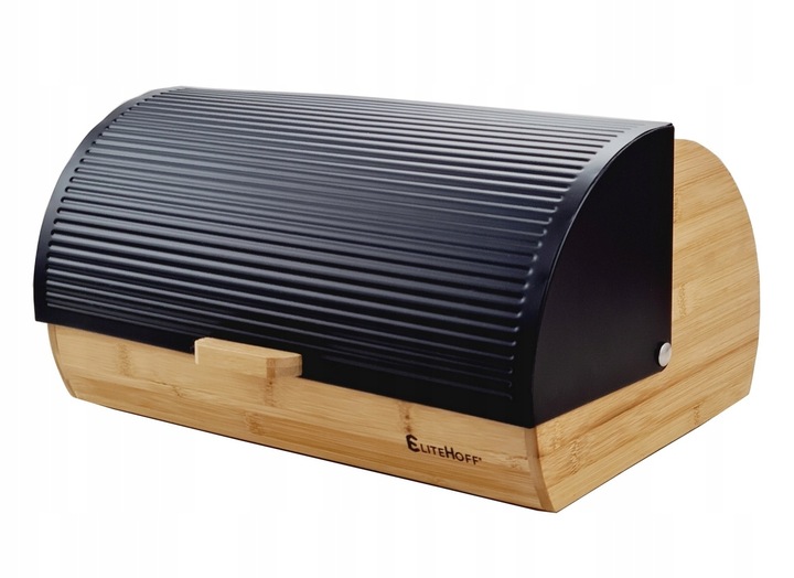 CHLEBAK POJEMNIK NA CHLEB PIECZYWO CZARNY DUŻY BAMBUSOWY