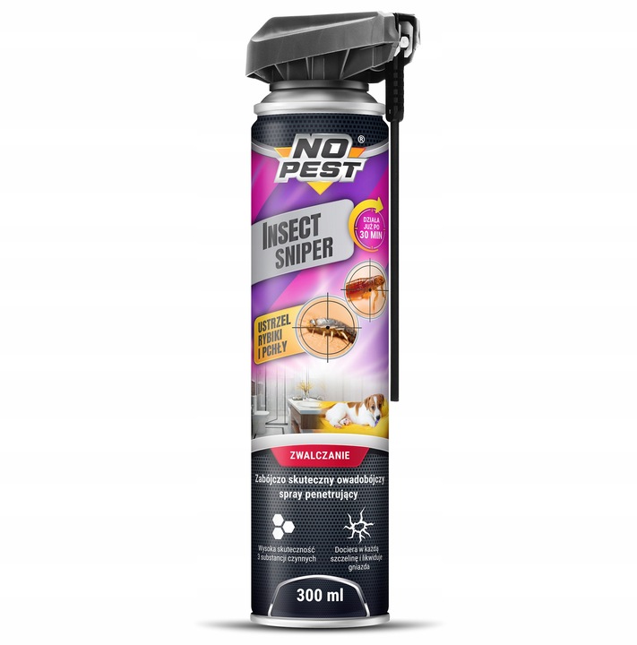 ŚRODEK PREPARAT AEROZOL OPRYSK SPRAY NA RYBIKI PCHŁY NO PEST SNIPER