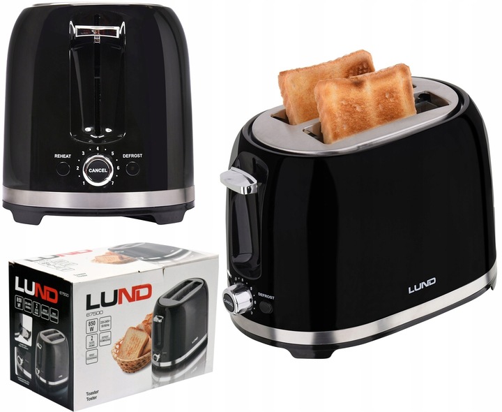 Toster Lund 67500 czarny 850 W