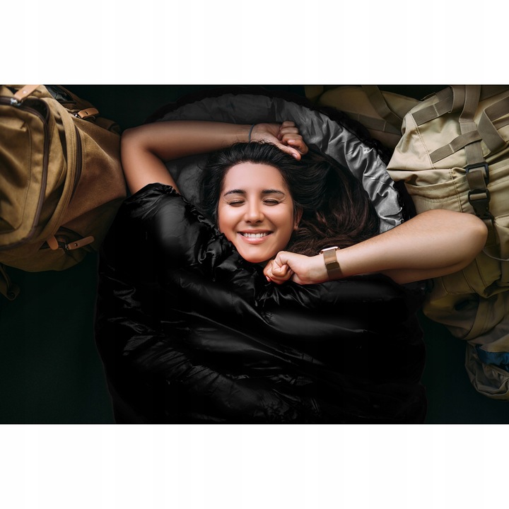 Śpiwór Turystyczny z Kapturem Ciepły Mumia Kołdra 2w1 Lekki + Pokrowiec XXL