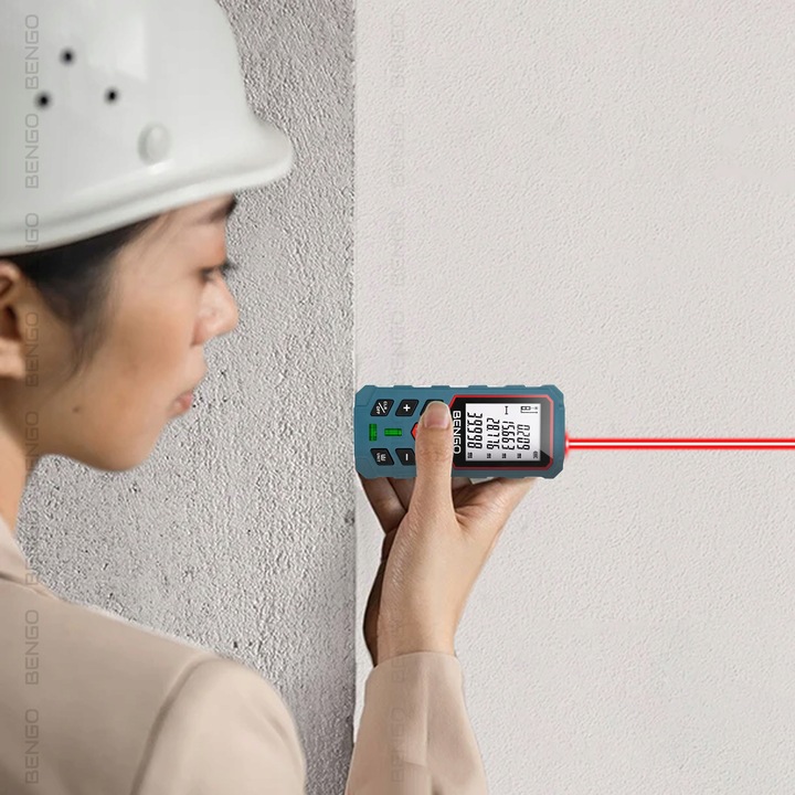 DALMIERZ LASEROWY 50m MIERNIK ODLEGŁOŚCI CYFROWY kątomierz poziomica