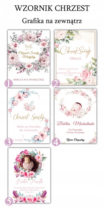 Biblia Pismo Święte Komunia Chrzest Pudełko Grawer Pamiątka PIĘKNE WZORY
