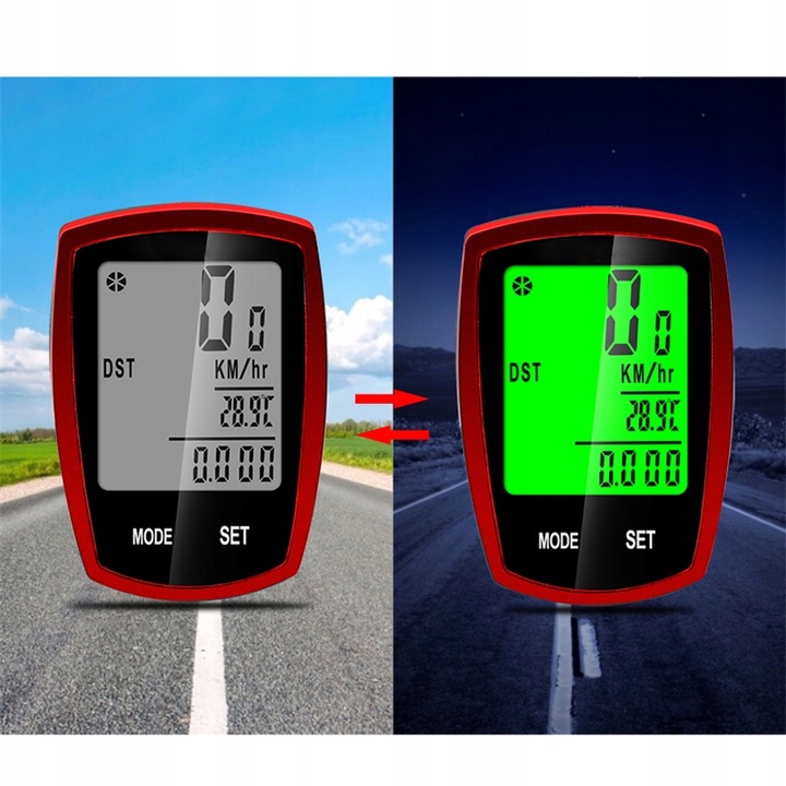 Licznik rowerowy bezprzewodowy termometr tryb noc PRĘDKOŚCIOMIERZ LCD PRO