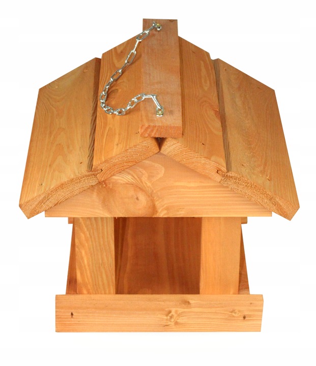 Karmnik dla ptaków zimujacych Drewniany domek budka Wiszący Łancuszek