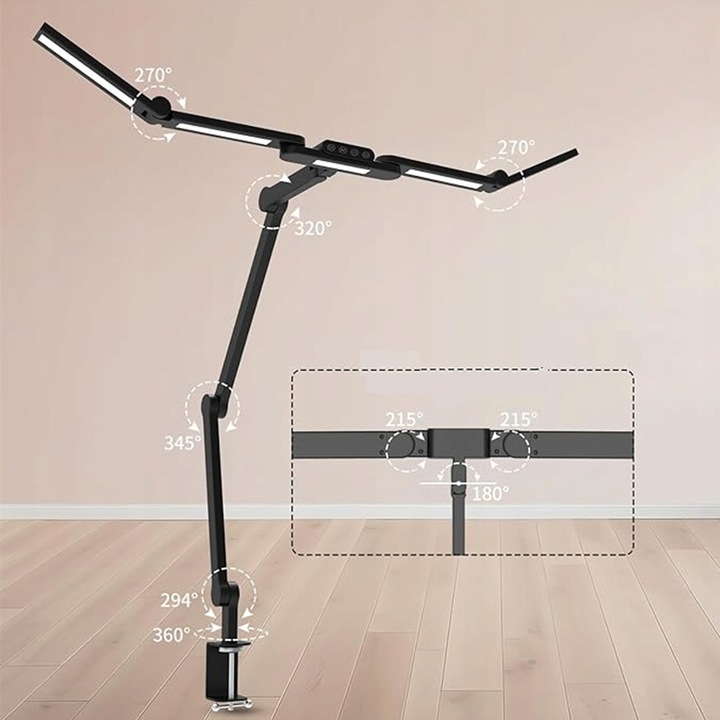 Lampa biurkowa kreślarska LED bezcieniowa z regulacją jasności barw