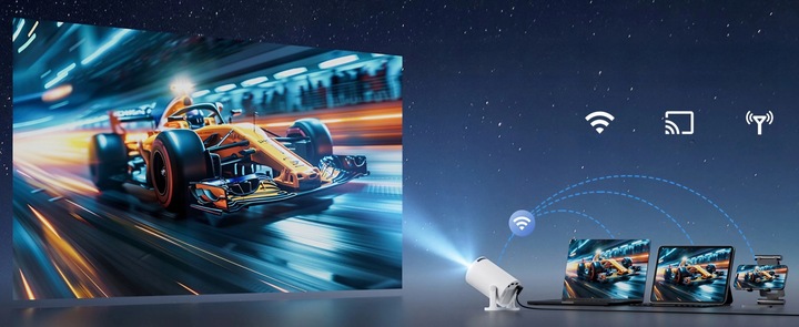 PROJEKTOR RZUTNIK Przenośny Android Smart Mini TV 4K LED Głośnik WIFI