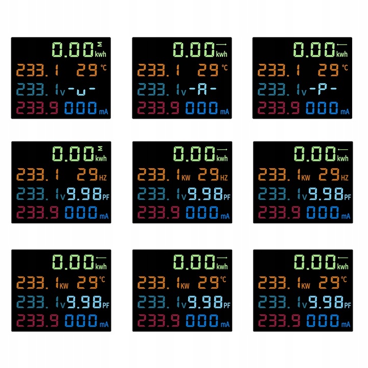 Licznik energii prądu 3-fazowy 2-kierunki PV przekaźnik 100A LCD WiFi