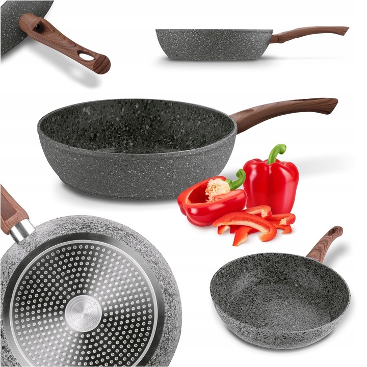 Głęboka PATELNIA INDUKCJA wysoka patelnia GRANITOWA 28cm Venga Konighoffer