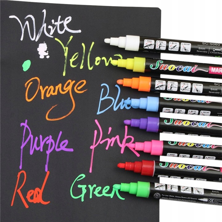 PISAKI KREDOWE do TABLIC MARKERY Flamastry Mazaki