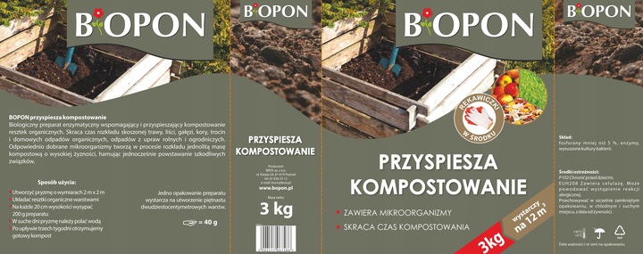 BOPON Komposter przyspiesza kompostowanie Biopon 3 kg