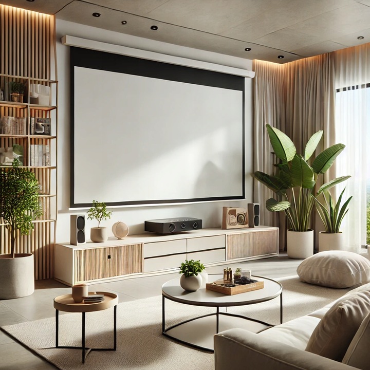 EKRAN PROJEKCYJNY ŚCIENNY RZUTNIKA ELEKTRYCZNY AUTOMATYCZNY PILOT 100