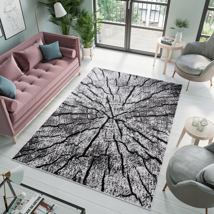 DYWAN CANVAS 160x220 BCF MODNY PIEŃ DRZEWA x39