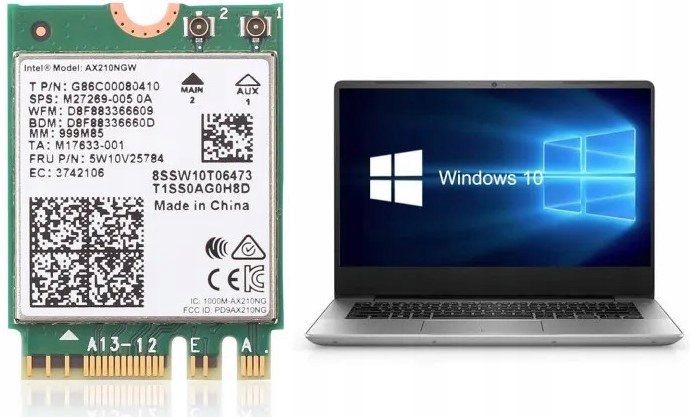 Karta sieciowa do laptopa Intel WiFi 6 6E AX210 Bluetooth 5.3 5374Mbps M.2