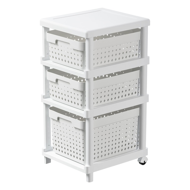 Szafka mobilna na kółkach łazienkowa z koszykami wysuwanymi regał kuchenny