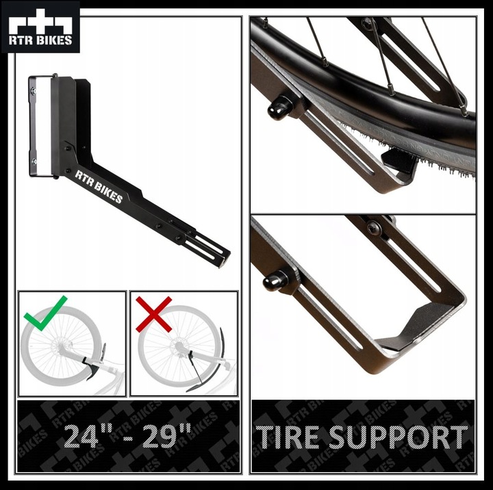 Stojak na rower Wieszak ścienny obrotowy Uchwyt RTR BIKES KRANKED TWIST