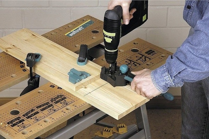 WOLFCRAFT Przyrząd do połączeń kołkowych szablon do wiercenia