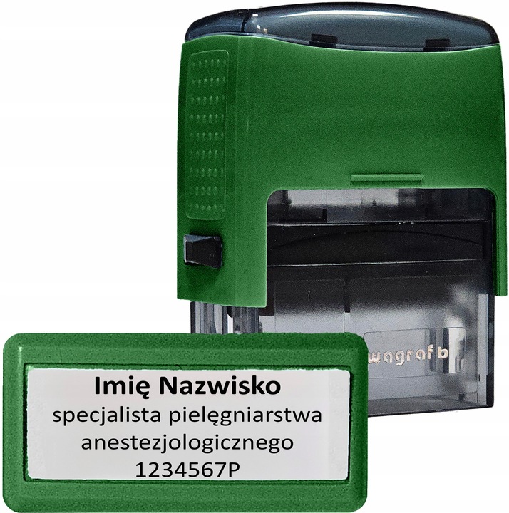 WAGRAF B2 - Pieczątka do 4 wersów - 12 kolorów obudowy do wyboru - IMIENNA