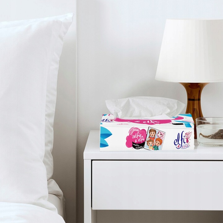 Chusteczki higieniczne w pudełku bezzapachowe ELFI 2warstwowe 100