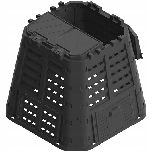 KOMPOSTOWNIK OGRODOWY 480L CZARNY CAŁOROCZNY GRATIS AKTYWATOR KOMPOSTU