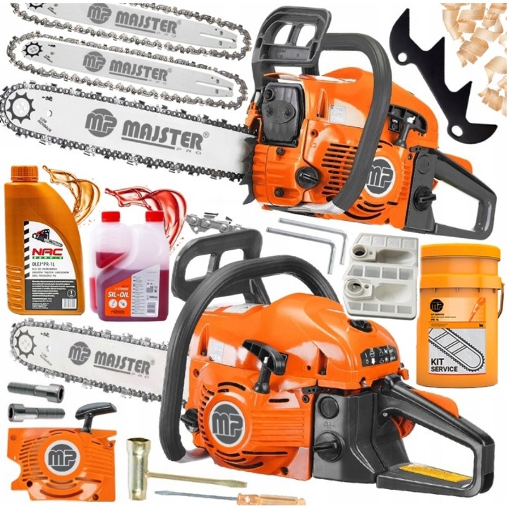 PIŁA SPALINOWA PILARKA ŁAŃCUCHOWA 5,7km 58cm3 2x łańc/prowad/olej+2x