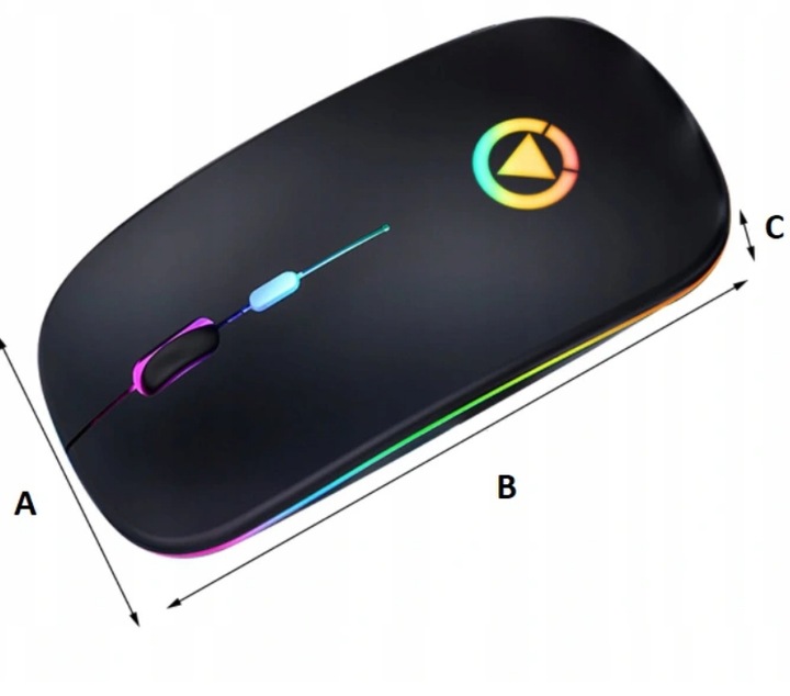 LEKKA MYSZ BEZPRZEWODOWA DO LAPTOPA PODŚWIETLANA RGB DO SZKOŁY PRACY CICHA